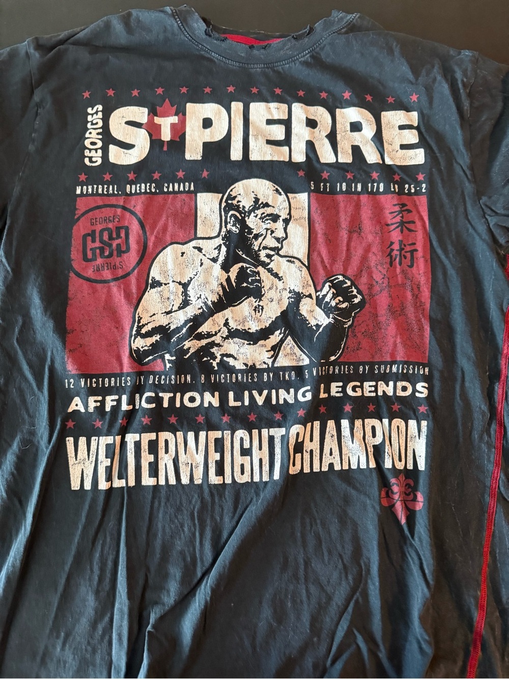 Affliction Living Legends Welterweight Champion T-Shirt - Black & Red GSP UFC